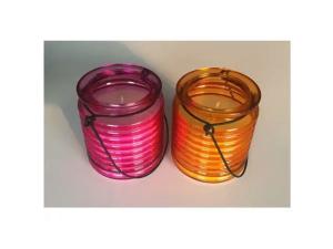 Wholesale Home decor soy lantern candle with vanilla fragrance and color glass container from china suppliers