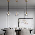 G9 Iron Double Glass Pendant Light Modern Electrophoresis Gold
