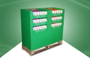 Wholesale Green Cardboard Pallet Display for Skincare Products with 6 Trays from china suppliers