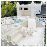 Outdoor Party White Castle Inflatable Soft Play Equipment Soft Foam Play Set