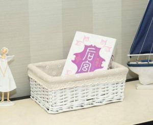 Wholesale Hand Woven Decoration Organizer Rattan Willow Wicker Cutlery Fruit Storage Tray Home Decoractions Win Boxes basket from china suppliers