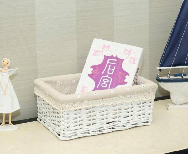 Hand Woven Decoration Organizer Rattan Willow Wicker Cutlery Fruit Storage Tray