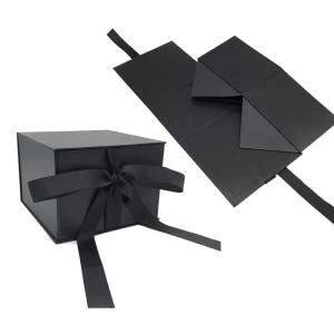 Wholesale Custom Magnetic Paper Box Foldable , Gift Packaging Black Collapsible Paper Box from china suppliers