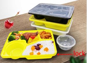 Wholesale Fancy Disposable Plastic Lunch Boxes , Plastic Catering Trays With Lids And Lock from china suppliers