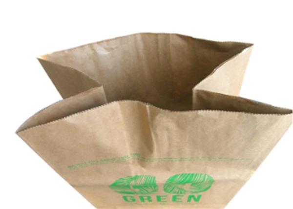 Double Thickened Sewn Open Mouth Multiwall Paper Bags Yard Trash Leaf Packing