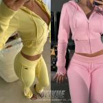 Distressed Embroidery Patchwork Womens Sweat Suit With Zip Up Hoodie Anti