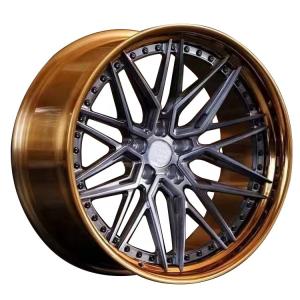 Wholesale factory Customized 2 piece super deep concave brushed bronze polished lip forged wheel from china suppliers