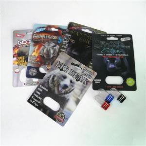 Wholesale Rhino 99 500K Enhancement Pills Packaging Cards Silk Printing from china suppliers