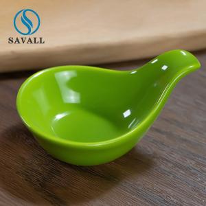 Wholesale A Grade Porcelain Cute Yellow Tableware Handmade Sauce Serving Spoon Customized from china suppliers