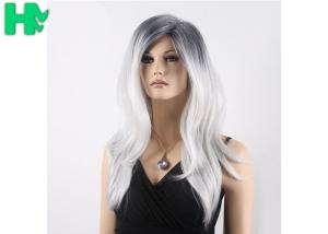 Wholesale Ombre Grey Non Lace Long Synthetic Wigs High Temperature Fiber Side Part from china suppliers