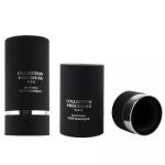 Flat Top Black Round Perfume Tube Packaging with EVA Insert Silver Stamping