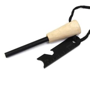 Wholesale 0.050kg Outdoor Emergency Fire Starter Flint Steel Striker Ferro Rod with Wood Handle from china suppliers