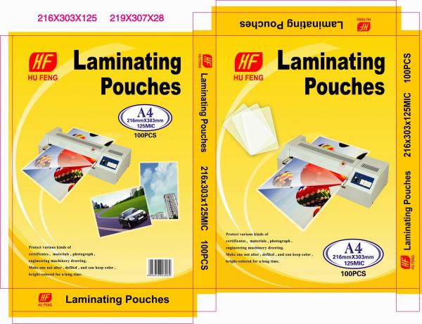 Quality A4 A3 80MIC 125MIC thermal hot PET laminating pouch film lamination pouches sheet laminate laminator roll film suppliers for sale