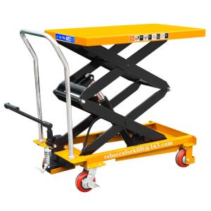 Wholesale Customized Color Manual Platform Lift , 500kg 1500mm Double Scissor Lift Table from china suppliers