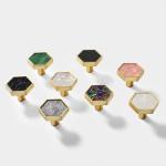Zinc Alloy Hexagon Knobs Flower Home Decoration Handles And Furniture Fitting