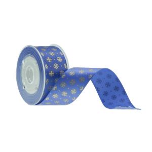 Wholesale Decoration Printed Satin Ribbon With Glitter Blue Color 19mm Width Snag Free from china suppliers