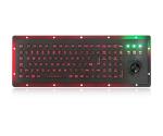 Industrial Metal Backlit USB Keyboard With 25mm Optical Trackball For Outdoor