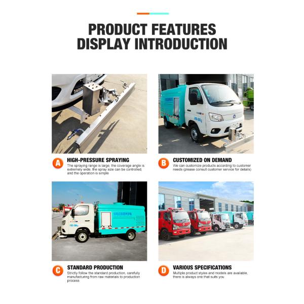 Electric 4 Wheel Multi-Function Road High-Pressure Washing Vehicle Small Street Washer Truck