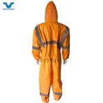 Lightweight 50GSM-70GSM Microporous Disposable Orange Coveralls With Reflective