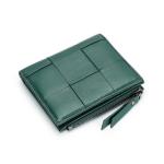 Genuine Leather Hand-woven Coin Purse Short Wallet for Men Women Unisex