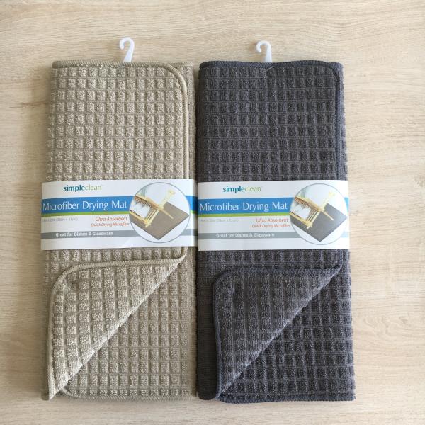 Sinlge packed 1pc Microfiber printeted water absorb dish mat kitchen water pad