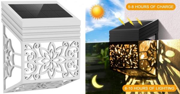 waterproof solar garden lights outdoor LED lighting for fence wall park patio