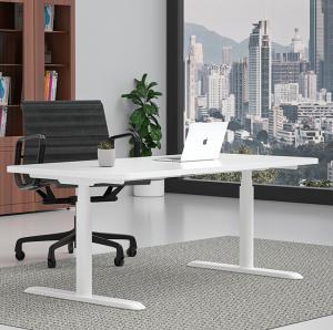 Wholesale White Dual Motors Table Height Adjustable Standing Desk for Commercial Productivity from china suppliers