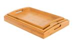 large bamboo wood serving trays set with handle
