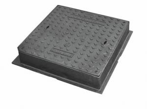 China Waterproof Square Double Sealed Manhole Cover And Frame Cast Ductile Iron on sale