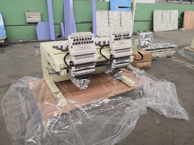 Two Heads Embroidery Machine Made In China With 15 Needles For Cap And T Shirts