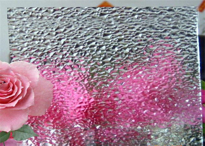 Smooth / Flat Surface Bronze Nashiji Patterned Glass Panels With Good Vision