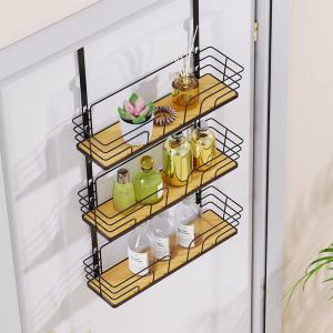 Wholesale 2 Layers Metal Bathroom Towel Hook Rack Over Door Hanging Organizer Multifunction from china suppliers
