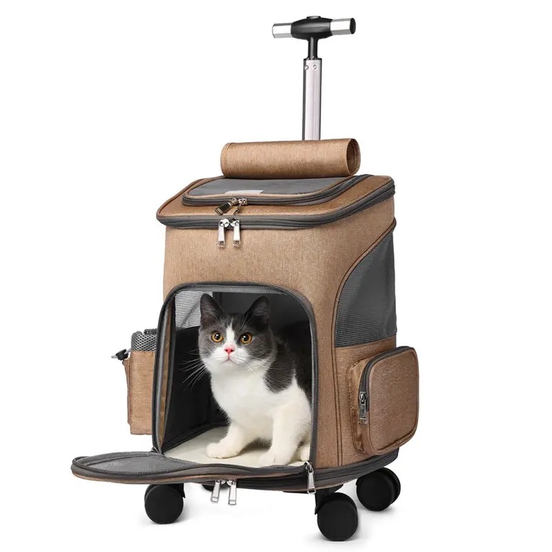 Fashion Outdoor Waterproof Travel Pet Carrier Bag Sustainable Pet Travel Trolley