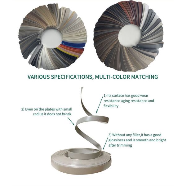 Waterproof Eco Friendly T-shaped Edge Banding with Multiple Styles for Strong Bonding and Bending on 18mm Plates
