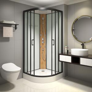Wholesale 900*900*2150mmCustom Quadrant Sliding Door Shower Cubicles ,bamboo,low white tray from china suppliers