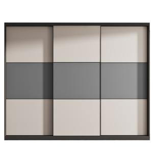 Wholesale Black Melamine Wardrobe With 3 Sliding Door For Bedroom Closets from china suppliers