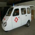 800W Closed Ambulance Motorized Tricycle for 4 People in Africa Passenger Drum