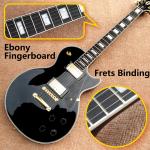 LP Custom Shop Black Color Electric Guitar EBONY Fretboard Binding frets Golden