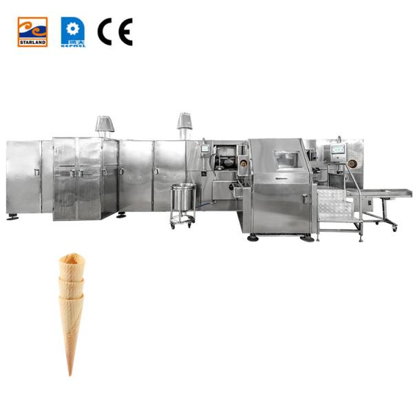 Gas Consuming 9-10 Kg/Hour Automatic Barquillo Cone Production Line With 55