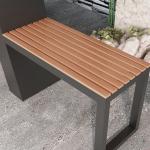 Outdoor large public chair with metal black planter pot