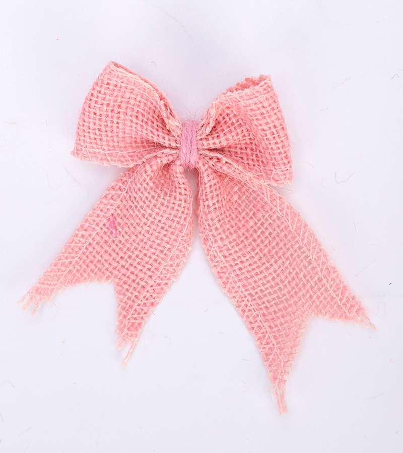 8cm*11cm Jute Ribbon Bow Green Rose Decorative Burlap Ribbon Bow