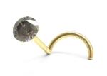 Screw 18K Gold Nose Piercing With 1.5mm-3mm Natural Garnet Stone