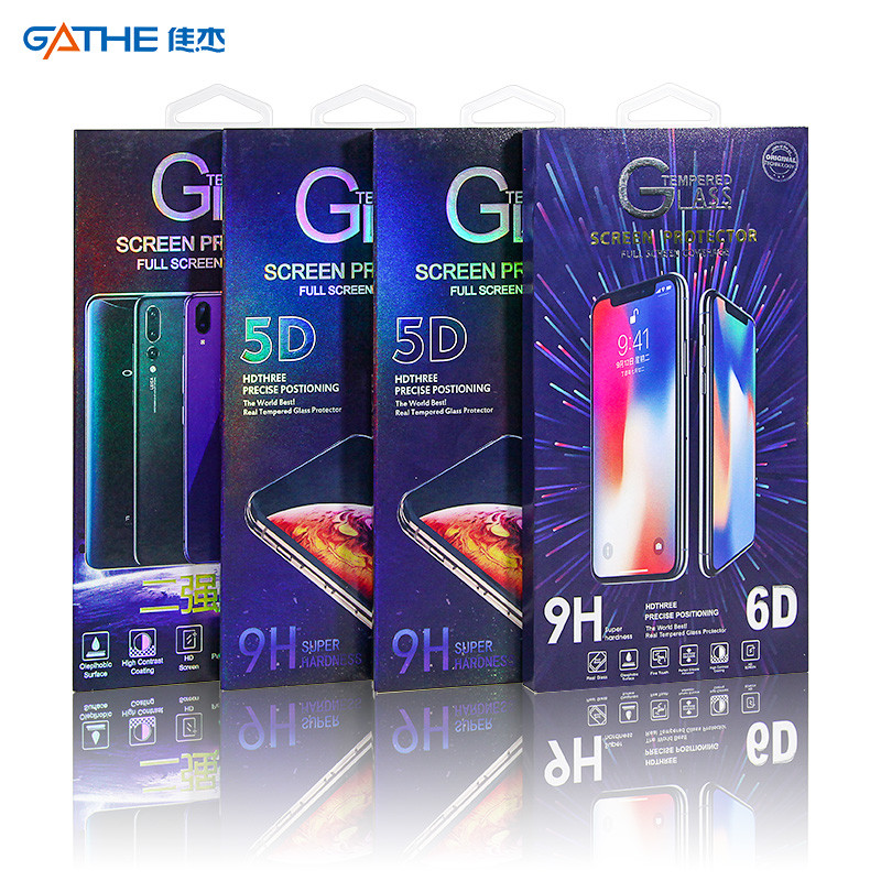 9H Screen Protector Packing Tempered Glass Film Kraft Sleeve Boxes paper packaging