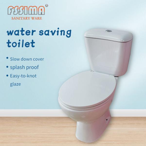 Sanitary Ware Two Piece Toilets French Water System Wash Down 1pcs Toilet With