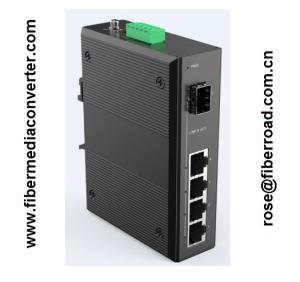 Wholesale Giga Industrial Fiber Switch -40℃~75℃ , 4×10/100/1000BASE-Tx RJ45 to 1×1000BASE-FX（SFP/1*9) from china suppliers