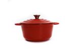 OEM ODM 21.3*10cm Red Cast Iron Dutch Oven ISO9001 certificated