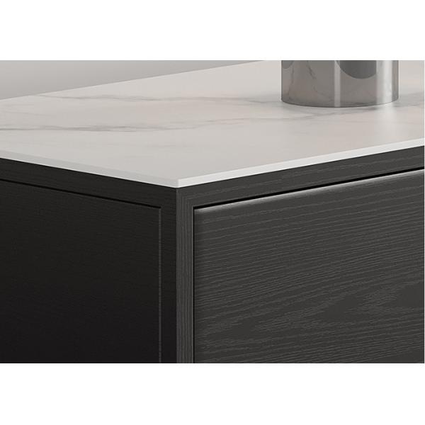 Solid Wood TV Unit Coffee Table Set Stainless Steel Bottom Frame