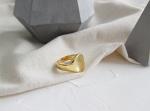 Lanciashow Gold Plated 925 Sterling Silver Jewellery Oval Open Ring For Women