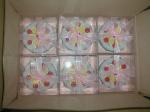 White paraffin beutiful cake candle handmade drawing packed into gift box