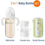 8oz/240ml 3 In 1 thermostat glass milk breast feeding bottle With Formula